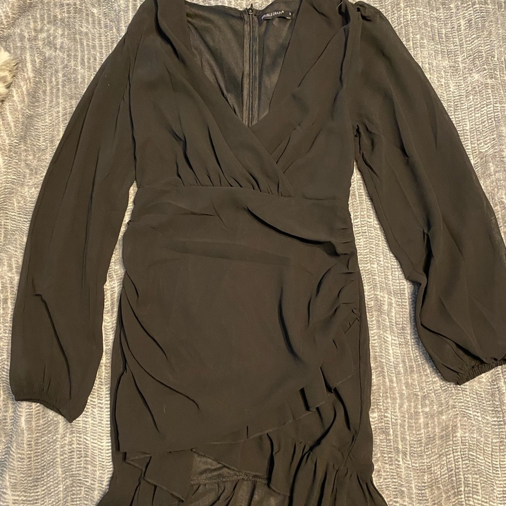 Small Double Crazy black fitted mini dress never worn